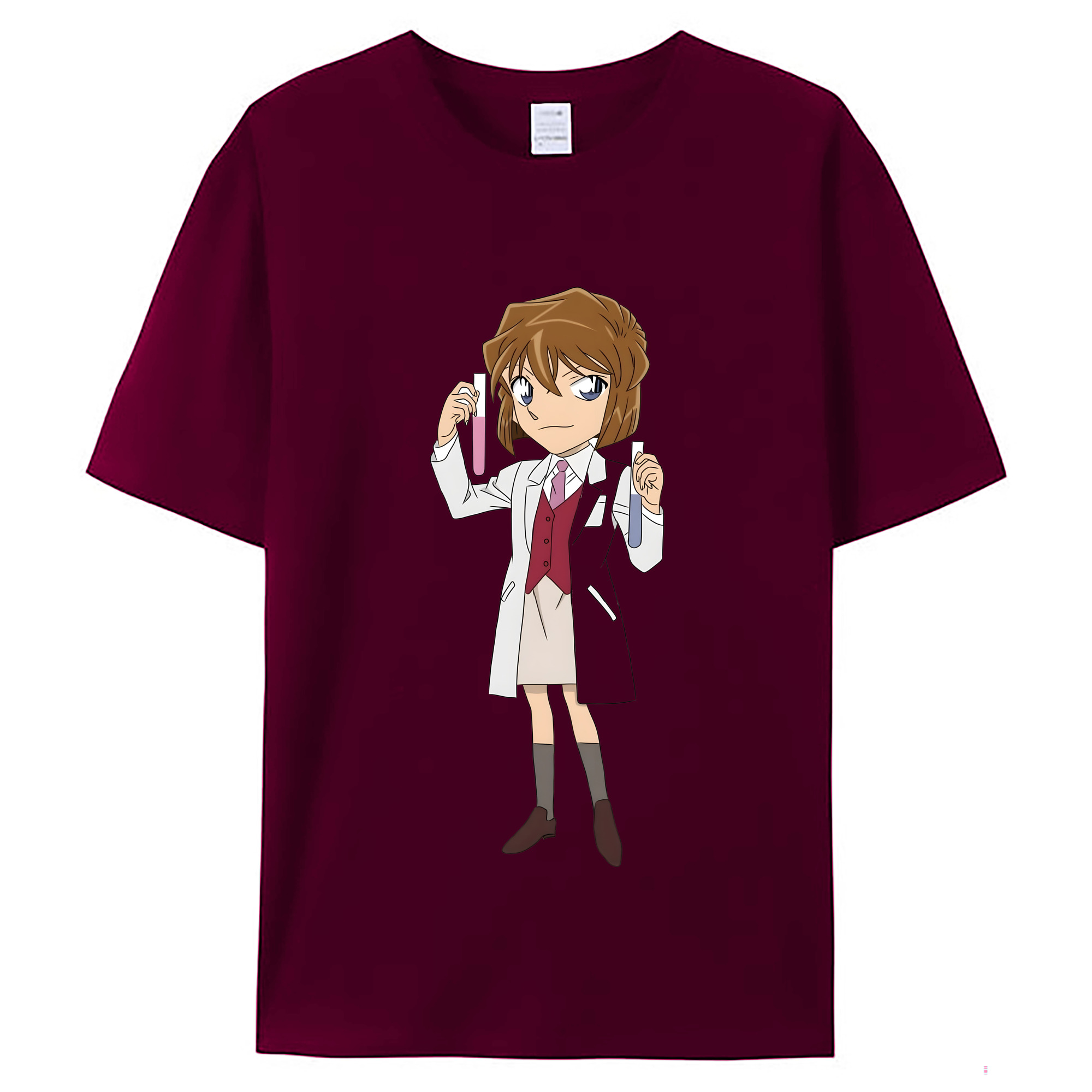 （画像用） 名探偵コナン 灰原 哀 はいばら あい Detective Conan Anita Hailey、Vi Graythorn Haibara Ai レディースカジュアルプリントTシャツ（綿100％）